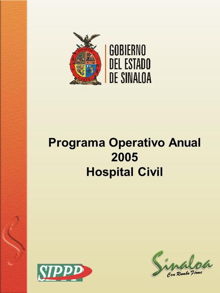 Sistema Integral de Planeación, Programación y Presupuestación Proceso para el Ejercicio Fiscal del año 2005 1 Con Rumbo Firme Programa Operativo Anual.