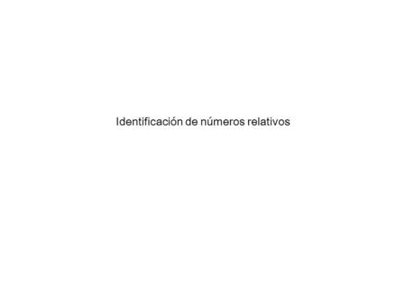 Identificación de números relativos