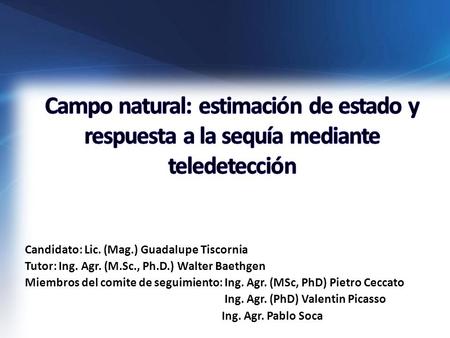 Candidato: Lic. (Mag.) Guadalupe Tiscornia