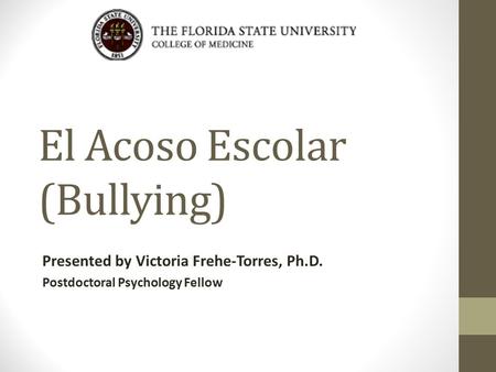 El Acoso Escolar (Bullying)