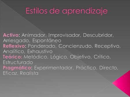 Estilos de aprendizaje