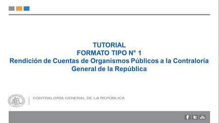 TUTORIAL FORMATO TIPO N° 1 Rendición de Cuentas de Organismos Públicos a la Contraloría General de la República.
