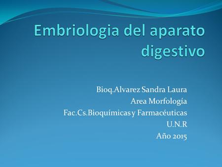 Embriologia del aparato digestivo