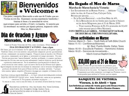 Una grata y amigable Bienvenida a cada uno de Ustedes que nos Visitan en este dia. Esperamos sea una experiencia bendecida y Sientan el deseo y la necesidad.