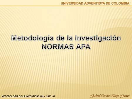 Metodología de la Investigación NORMAS APA