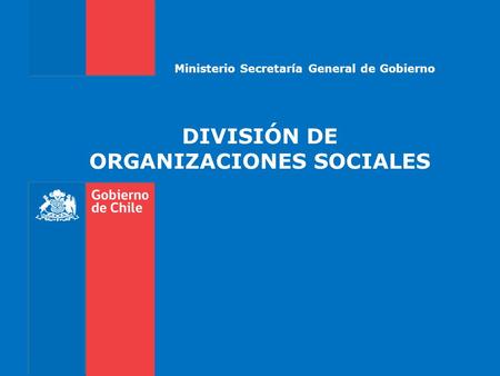 DIVISIÓN DE ORGANIZACIONES SOCIALES Ministerio Secretaría General de Gobierno.