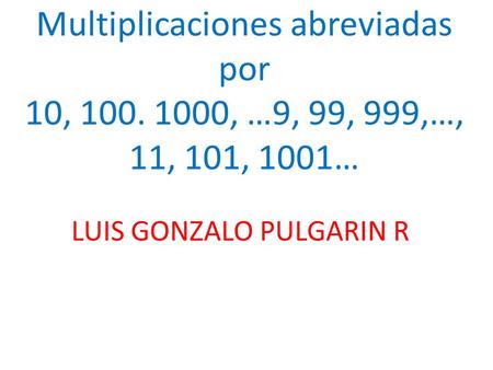 LUIS GONZALO PULGARIN R