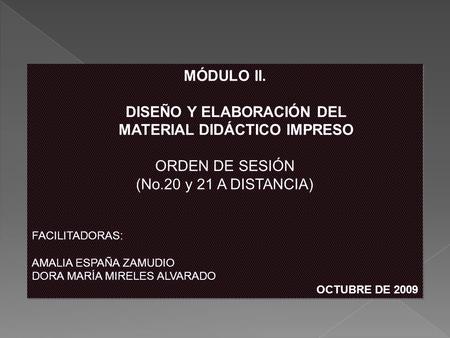 DISEÑO Y ELABORACIÓN DEL MATERIAL DIDÁCTICO IMPRESO