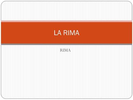 LA RIMA RIMA.