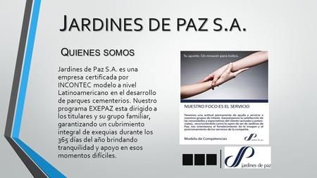 Jardines de paz s.a. Quienes somos
