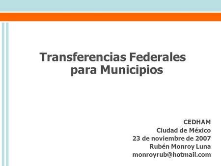 Transferencias Federales para Municipios