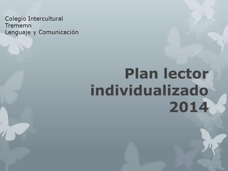 Plan lector individualizado 2014