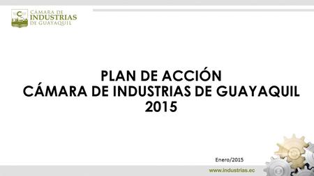 PLAN DE ACCIÓN CÁMARA DE INDUSTRIAS DE GUAYAQUIL 2015 Enero/2015.