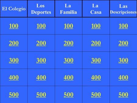 El Colegio Los Deportes La Familia La Casa Las Descripciones 100 100