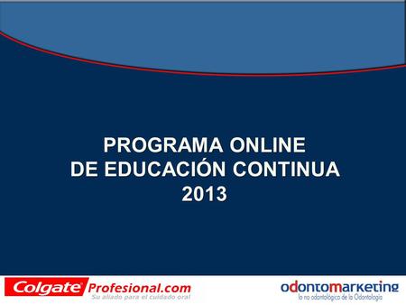 PROGRAMA ONLINE DE EDUCACIÓN CONTINUA 2013. Introducción.