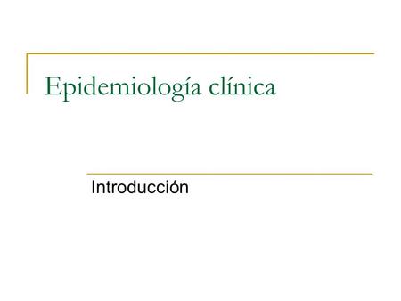 Epidemiología clínica