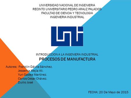 PROCESOS DE MANUFACTURA
