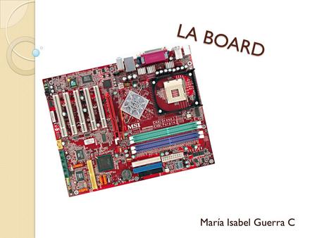 LA BOARD María Isabel Guerra C.