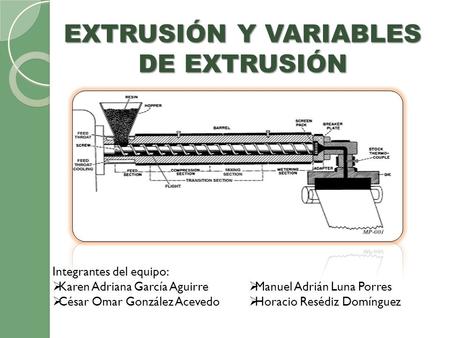 EXTRUSIÓN Y VARIABLES DE EXTRUSIÓN