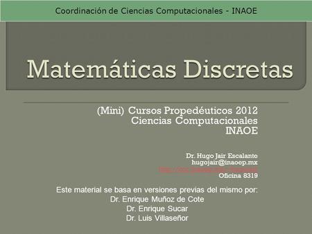 Matemáticas Discretas