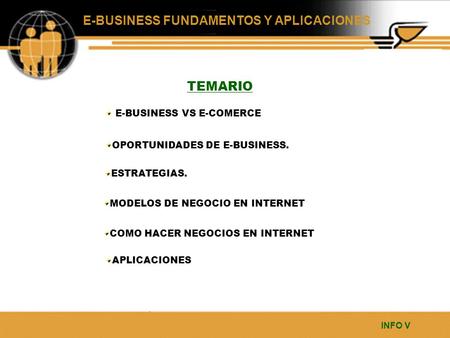 TEMARIO E-BUSINESS VS E-COMERCE OPORTUNIDADES DE E-BUSINESS.