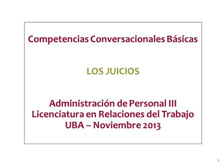 Competencias Conversacionales Básicas