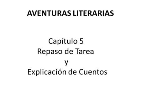 Explicación de Cuentos