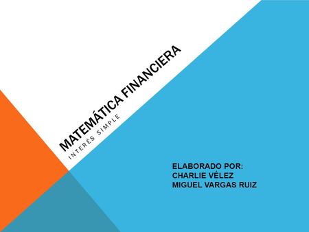 MATEMÁTICA FINANCIERA