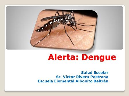 Alerta: Dengue Salud Escolar Sr. Víctor Rivera Pastrana