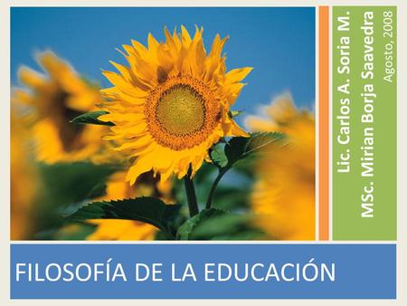 FILOSOFÍA DE LA EDUCACIÓN