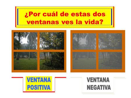 ¿Por cuál de estas dos ventanas ves la vida?. CALIDAD DE VIDA conjunto de condiciones que contribuyen a hacer agradable y valiosa la vida. Vivir la vida.