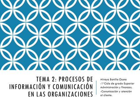 Tema 2: procesos de información y comunicación en las organizaciones