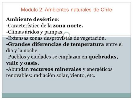 Modulo 2: Ambientes naturales de Chile