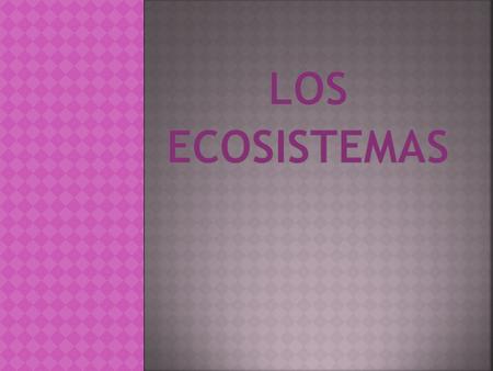 Los ecosistemas.