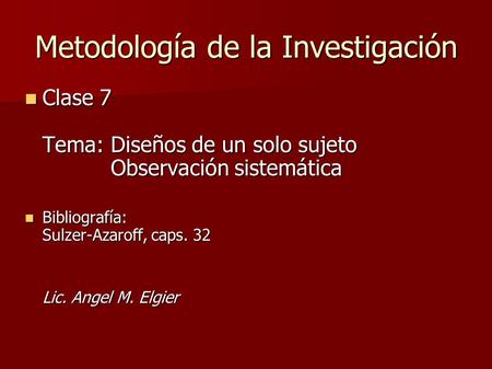 Metodología de la Investigación