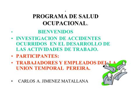 . PROGRAMA DE SALUD OCUPACIONAL.