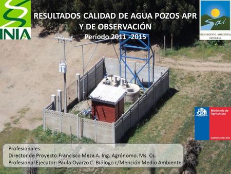 RESULTADOS CALIDAD DE AGUA POZOS APR