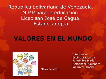 Republica bolivariana de Venezuela. M. P. P para la educación