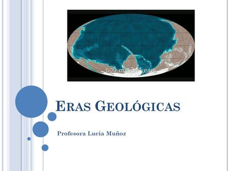 E RAS G EOLÓGICAS Profesora Lucía Muñoz. 1. E RA A RCAICA O P RECÁMBRICA Abarca desde el origen de la Tierra hasta unos 542 millones de años atrás.