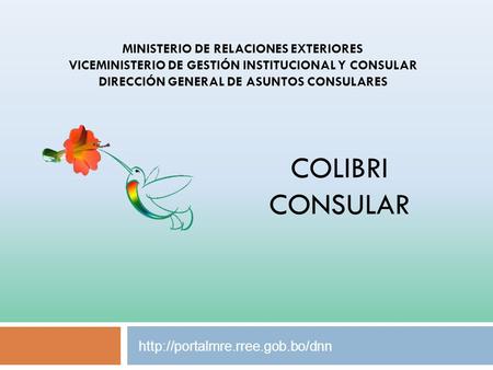 COLIBRI consular Ministerio de relaciones exteriores
