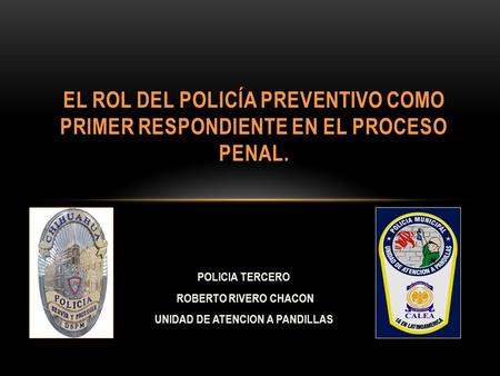 POLICIA TERCERO ROBERTO RIVERO CHACON UNIDAD DE ATENCION A PANDILLAS