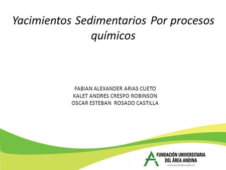 Yacimientos Sedimentarios Por procesos químicos