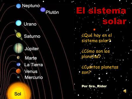 El sistema solar ¿Qué hay en el sistema solar? ¿Cómo son los planetas?