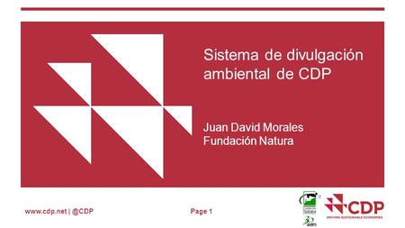 Page 1 Sistema de divulgación ambiental de CDP Juan David Morales Fundación Natura.