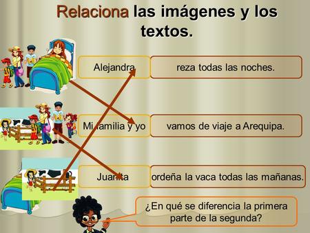 Relaciona las imágenes y los textos.