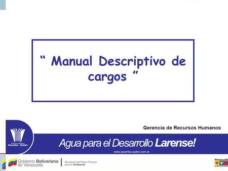 “ Manual Descriptivo de cargos ”