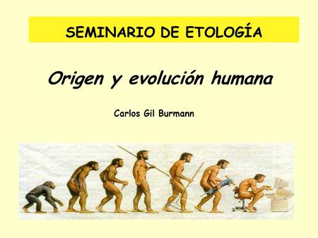 Origen y evolución humana SEMINARIO DE ETOLOGÍA Carlos Gil Burmann.