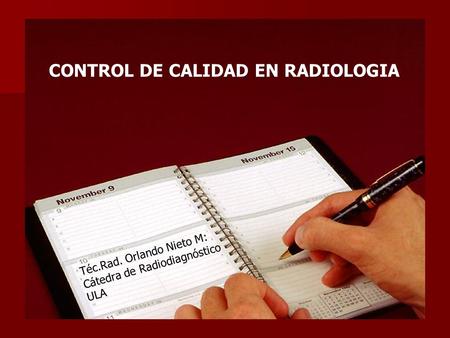 CONTROL DE CALIDAD EN RADIOLOGIA