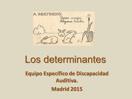Equipo Específico de Discapacidad Auditiva. Madrid 2015