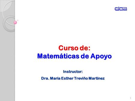 Curso de: Matemáticas de Apoyo